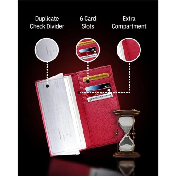 Access Denied Genuine Leather Checkbook Cover For Women & Men - Checkbook - Picture 4 of 7